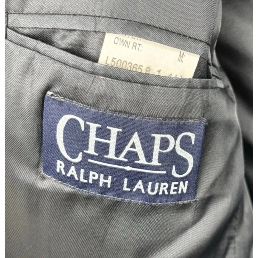 Chaps Ralph Lauren Mens Blazer Navy Blue Wool 2 Button Jacket Sport Coat 44L